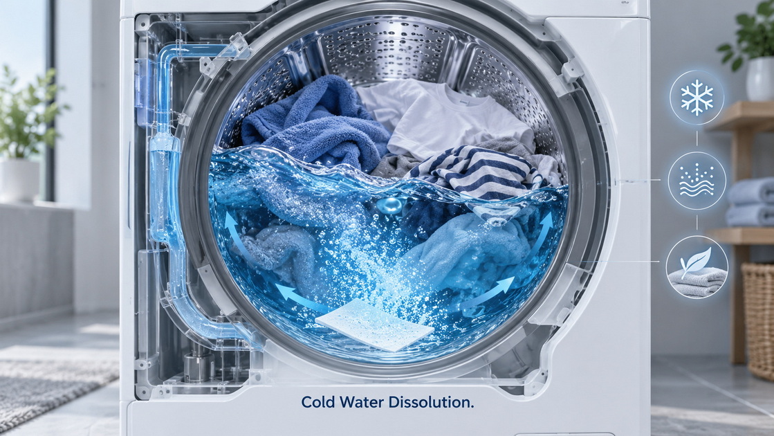 Cold Water Laundry Sheet Dissolution Cold Water Laundry Sheet Dissolution