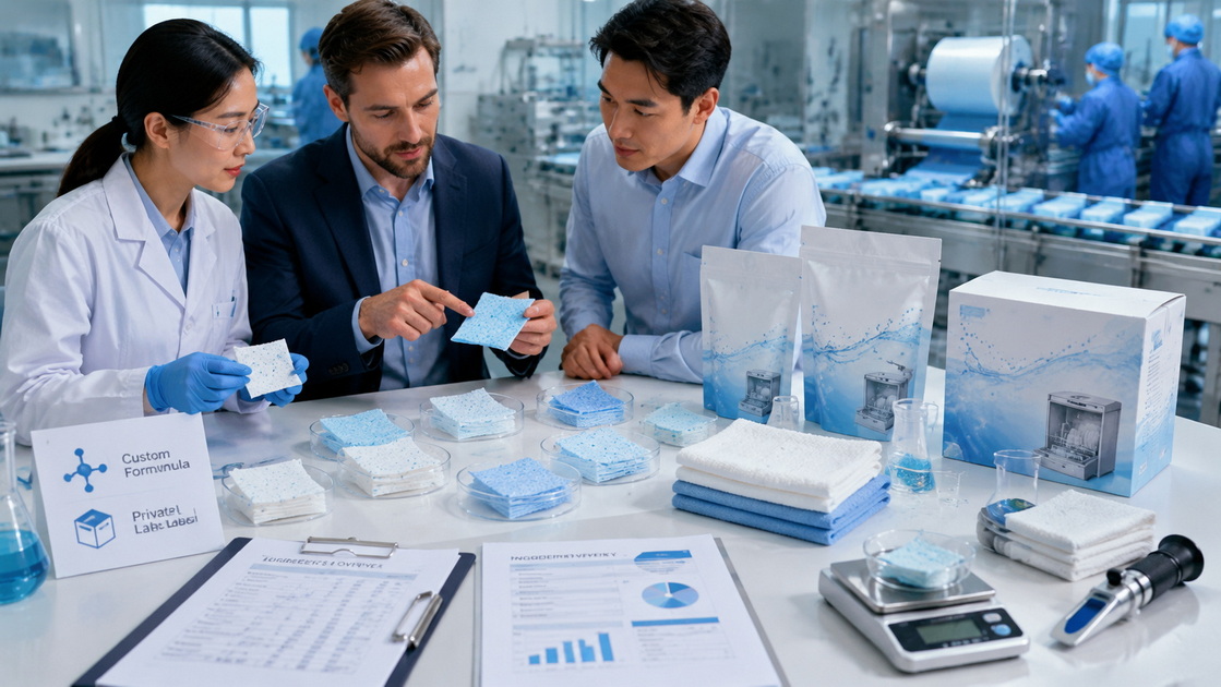 Private Label Dishwasher Sheet Development